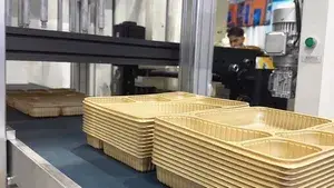 ATM-60/40 Three Station Thermoforming Machine for PLA Lunch Bento Box